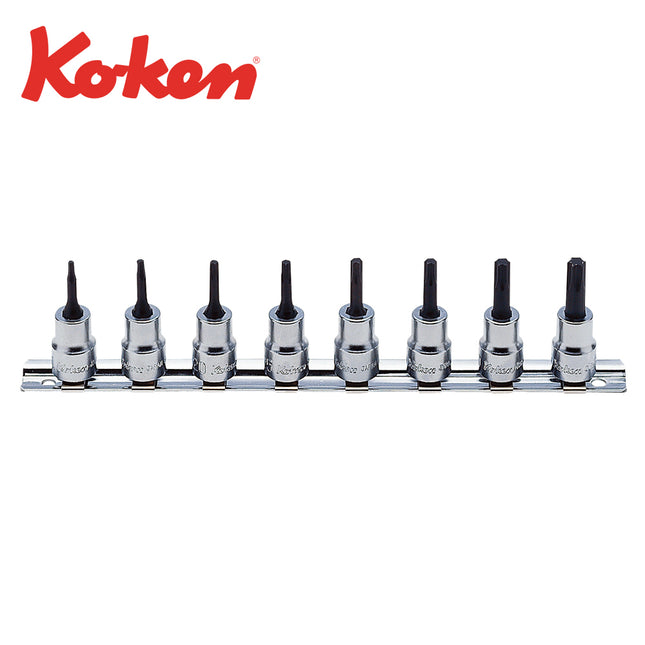 KOKEN 3/8" Drive Torx Bit Socket Rail Set RS3025-8-L50