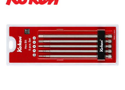 KOKEN Long Hex Power Bit Set, 1/4" Hex Shank, 121H Series