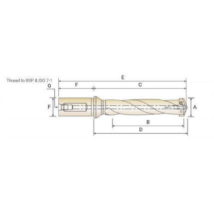 YG-1 Insert Drill Holder #2 25.0~35.0 Z20SDHF032M Z20SDHF032M (old part no.KSD250350288)