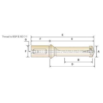 YG-1 Insert Drill Holder ZY0STSF020M Ø9.4XØ20X31.8X111.1