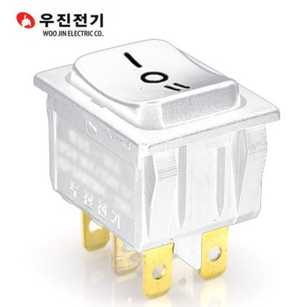 WOOJIN Rocker Switch, Maintained, White, -o= (Pack of 50) WOE-6310