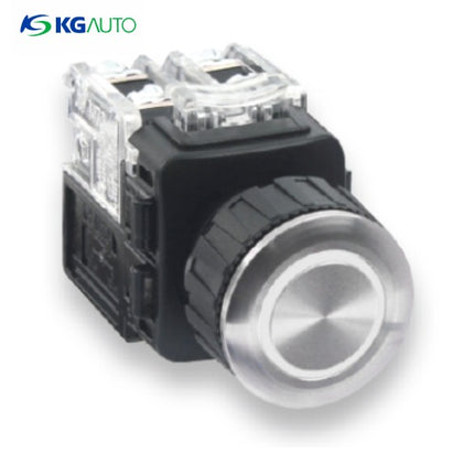 KG AUTO Push Button Switch, Illuminated, Ø25mm, White, Momentary, 1a1b, DC 12V/24V KMX-JMD21W