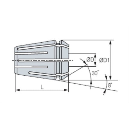 DINE GER Collet (Precision Grade), Coated GERC40-25 GERC40-25