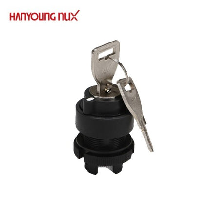 HANYOUNG Key Selector Switch, 2-Position, Manual, Upper Part Only (Lower Contact Block Sold Separately) ARK-2B