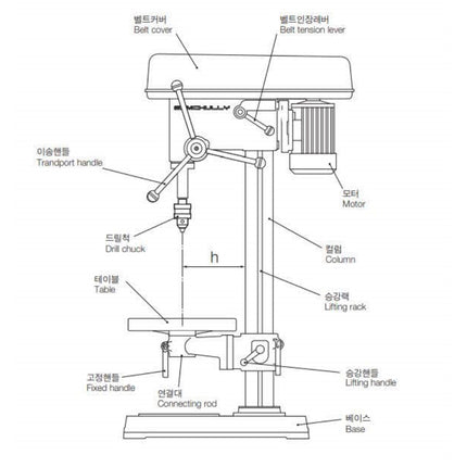 SAMCHULLY Drilling Machine Feed Handle Lever SMD-360-H/R