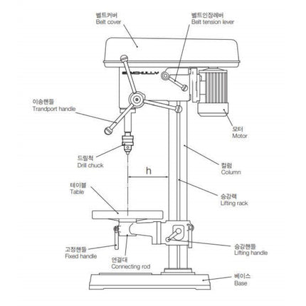 SAMCHULLY Drilling Machine Elevating Handle STD-H common to all sizes(B11010)