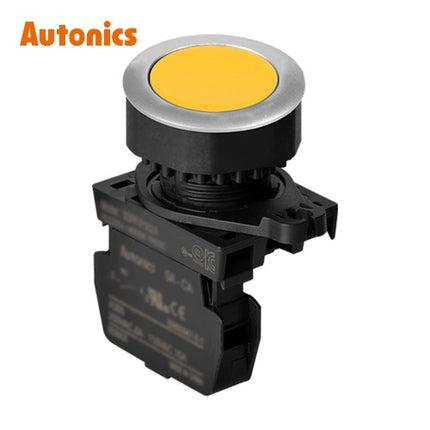 AUTONICS Push Button Switch, Non-Illuminated, Ø30mm, Yellow, 1a S3PF-P1YA