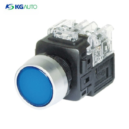 KG AUTO Push Button Switch, Illuminated, Ø22mm, Blue, Maintained, KGX-HAD22A, DC 12V/24V 2a2b