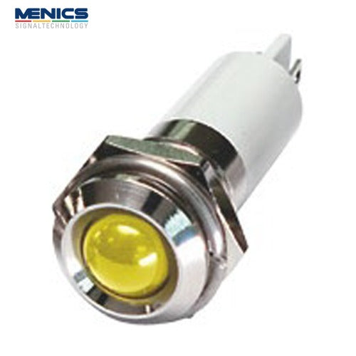 MENICS LED Indicator Light, Ø16mm, Standard, IP67, Round Type, DC3V, Yellow (Pack of 20) E16R-03Y