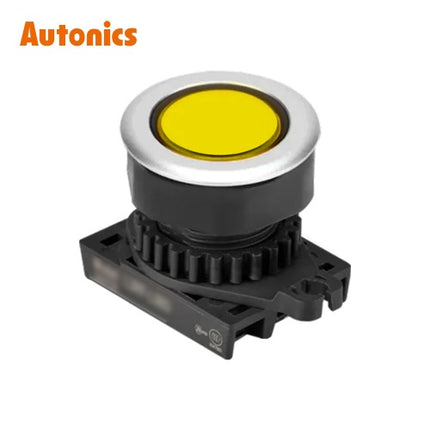 AUTONICS Pilot Lamp, LED, Round, Flush Mount, Ø30, Yellow, Non-Marked, Head Only L3RFU-L3Y
