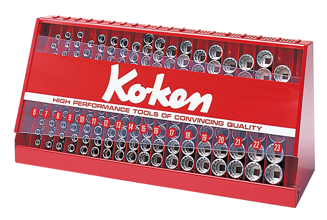 KOKEN 3/8" Drive Socket Set, 6-Point S3240M-00-6P