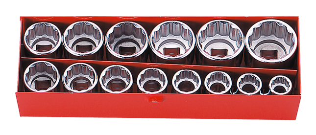 KOKEN 3/8" Drive Socket Set, 6-Point 3217M-6P