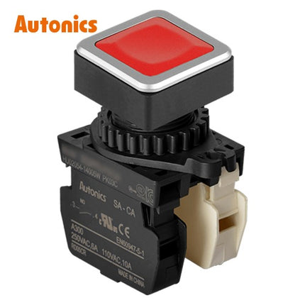 AUTONICS Push Button Switch, Non-Illuminated, Momentary, Ø30mm, Red, 1a1b SQ3PFS-P1RABM
