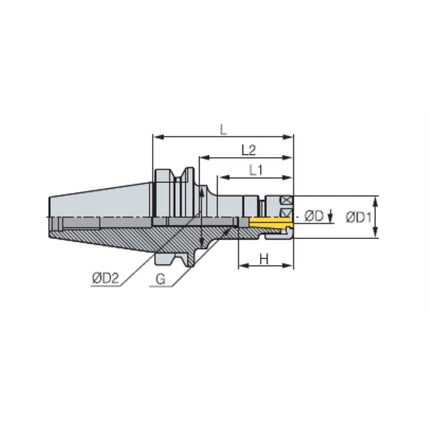 DINE Slim Collet Chuck BT30-DSK10-60 BT30-DSK10-60