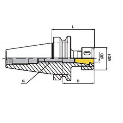 DINE Collet Chuck (SDC Type) BT40-SDC10P-130 BT40-SDC10P-130
