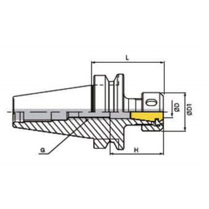 DINE Collet Chuck (SDC Type) BT30-SDC13P-50 BT30-SDC13P-50 (ER20)