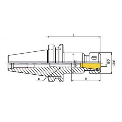 DINE Collet Chuck (SDC/P Type) BT30-SDC10P-70 BT30-SDC10P-70 (ER16)