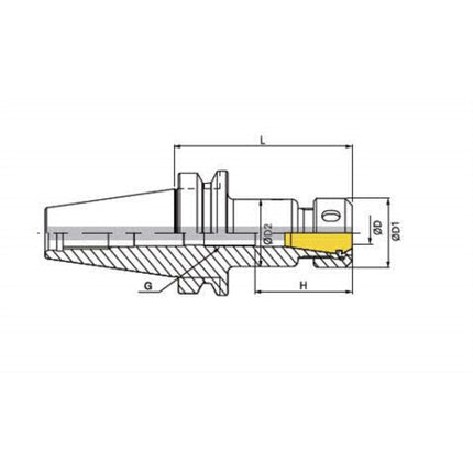DINE Collet Chuck (SDC Type) BT50-SDC26P-160 BT50-SDC26P-160