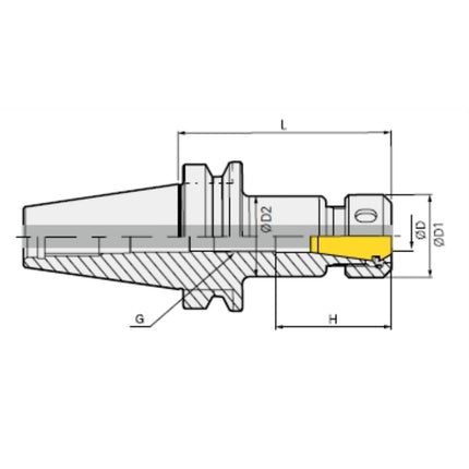 DINE Collet Chuck (SDC Type) BT30-SDC7P-100 BT30-SDC7P-100