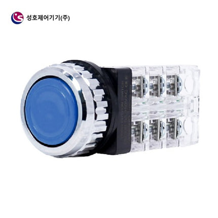 SUNGHO Push Button Switch, Non-Illuminated, Ø30, Blue, 3a3b SHPR-30B-3BU