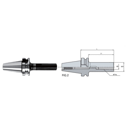 DINE MTA Morse Taper Arbor TAUMAX BT50-MTA3-180 BT50-TMTA3-180