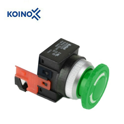 KOINO Push Button Switch, Non-Illuminated, Ø25mm, Green, 1b Contact KPB25ER-01G