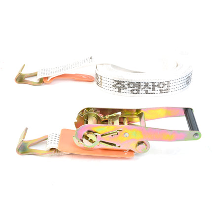 JOOYEONG Ratchet Tie-Down 8M(Flat Hook) White