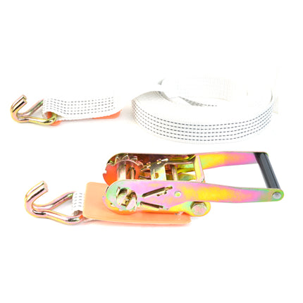 JOOYEONG Ratchet Tie-Down 8M(Round Bar Hook) White