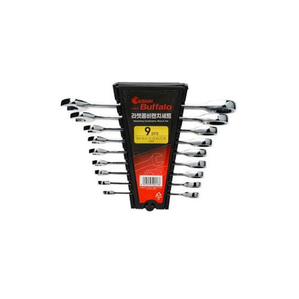SESHIN BUFFALO Ratchet Combination Wrench Set 9PCS(8,9,10,11,12,13,14,17,19)