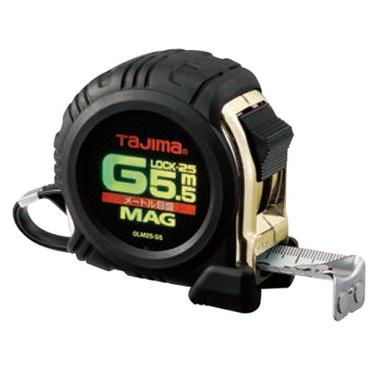 TAJIMA Rubber-Coated Tape Measure 5.5–7.5 m 25 mm GLM25