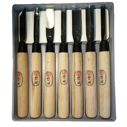 CHONBI Carving Chisel Set 7B Paring Chisel Set(7P)-Hard Case