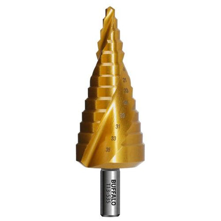 SESHIN BUFFALO Step Drill, Twist Type 12mm–35mm, TiN Coated
