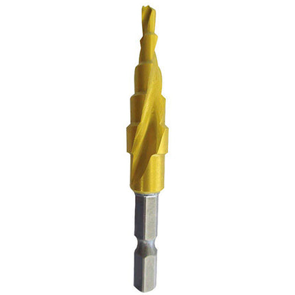 SESHIN BUFFALO Step Drill, Twist Type, Hex Shank 12mm–35mm, TiN Coated