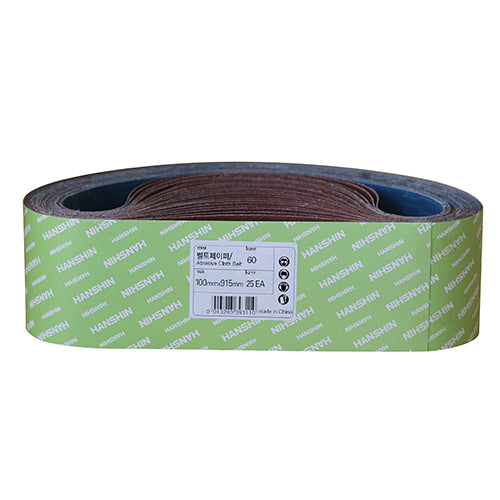 HANSHIN Sanding Belt 100mm (4')*36'(36#),1 pack (15Sheet)