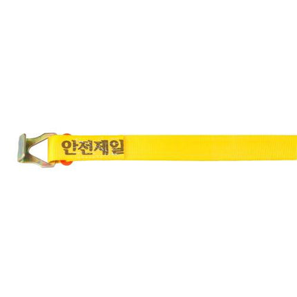 JOOYEONG Ratchet Tie-Down Long Strap Premium 8M(Flat Hook) Yellow