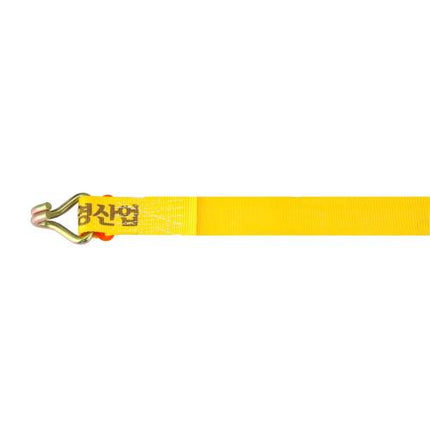 JOOYEONG Ratchet Tie-Down Long Strap 8M(Round Bar Hook) White