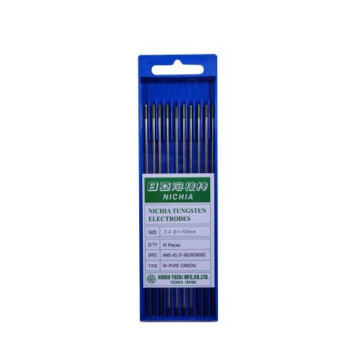 NICHIA Tungsten Electrodes, Pure tungsten (WP, green)