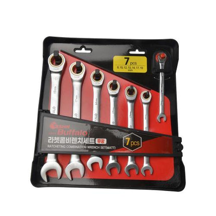 SESHIN BUFFALO Ratchet Combination Wrench Set Matte 7PCS(8,10,12,13,14,17,19)