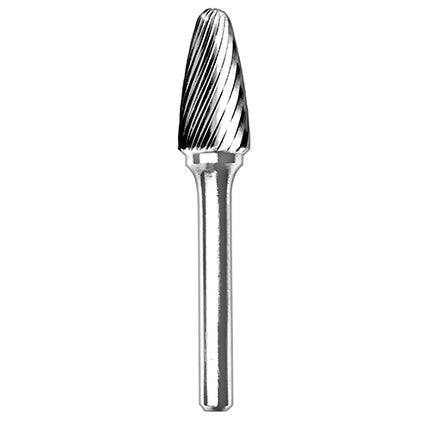 SESHIN BUFFALO Carbide Rotary Burr, Tree, Radius End (SF), 6mm Shank, Double Cut, Ø3×12.7mm–19×25mm