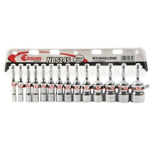 SESHIN BUFFALO Hex Nut Bit Socket Set NBS14S