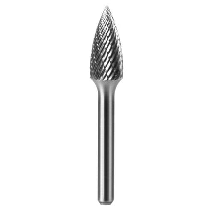 SESHIN BUFFALO Carbide Rotary Burr, Tree, Pointed End (SG), 6mm Shank, Double Cut, Ø6×16mm–12.7×25mm