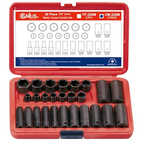 GENIUS TOOLS Impact Socket Set CM-326M