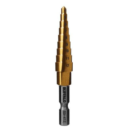 SESHIN BUFFALO Step Drill, Hex Shank 12mm–35mm, TiN Coated