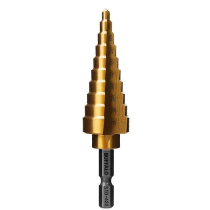SESHIN BUFFALO Step Drill, Hex Shank 12mm–35mm, TiN Coated