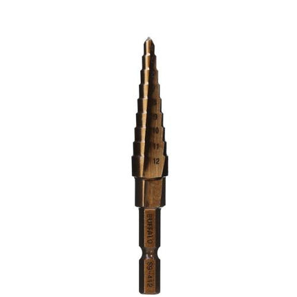 SESHIN BUFFALO HSS-Co Step Drill, Hex Shank