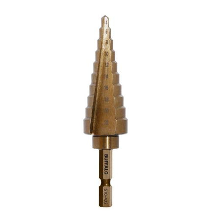 SESHIN BUFFALO HSS-Co Step Drill, Hex Shank