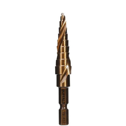 SESHIN BUFFALO HSS-Co Step Drill, Twist Type, Hex Shank