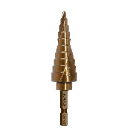 SESHIN BUFFALO HSS-Co Step Drill, Twist Type, Hex Shank