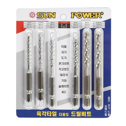 TAEYANG POWER Tile Drill Bit Set 6pcs set