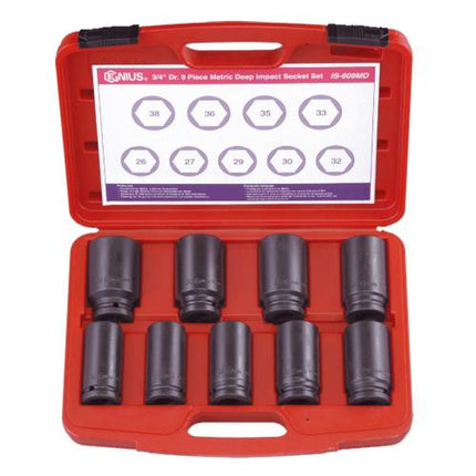 GENIUS TOOLS Impact Socket Set Long IS-609MD
